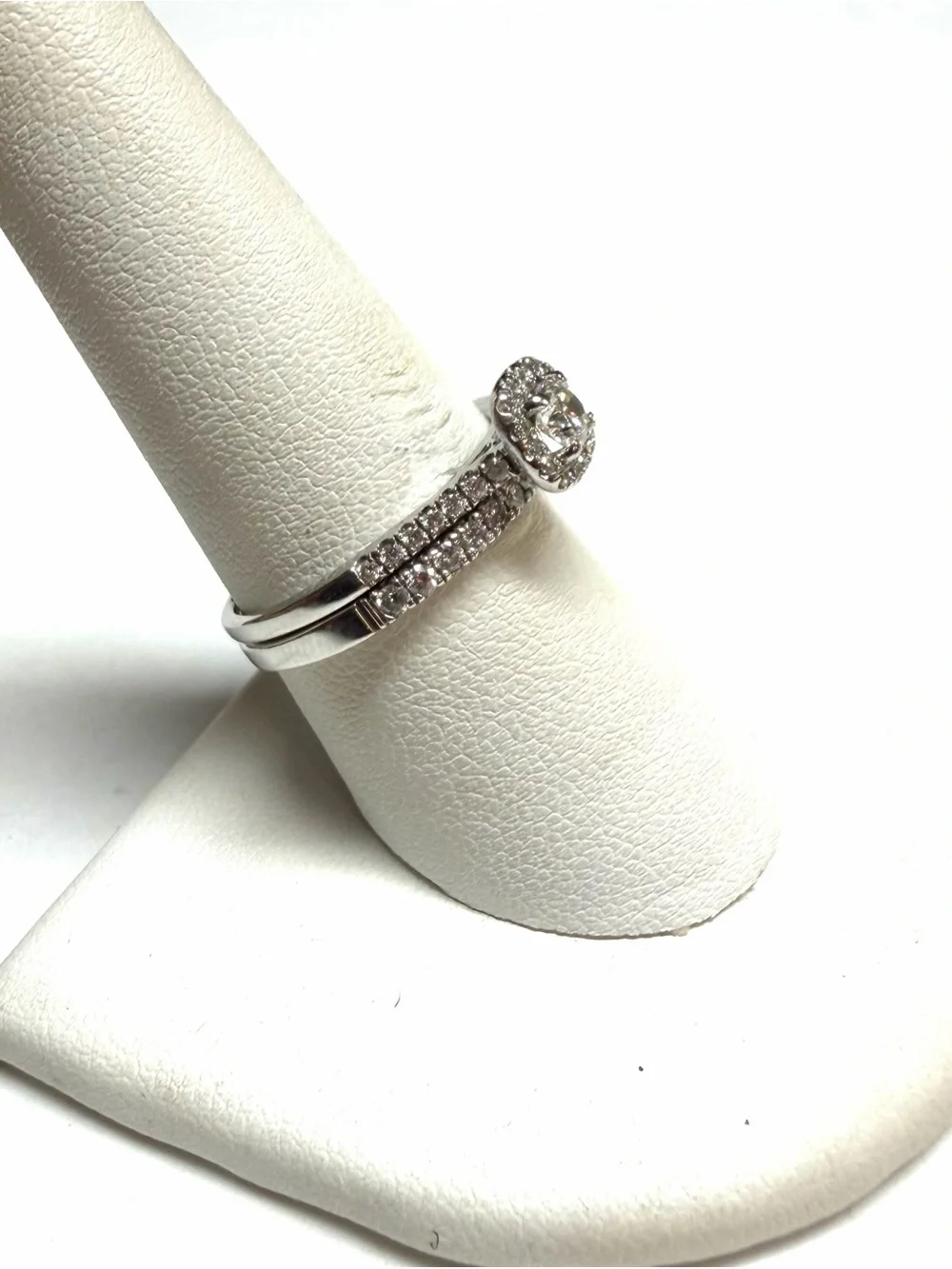 14k White Gold .44ctw Natural Diamond Wedding Ring Set